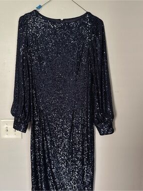 Rickie Freeman Teri Jon Black Sequin Cocktail Dress